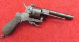 Antique Folding Trigger Pin Fire 44 cal Revolver