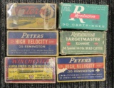 4 full vintage Rifle Ammo Boxes