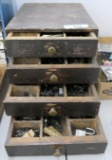 wooden box of mixed Vintage Gun Parts