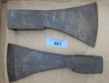 2 Large Old Style Ax Heads