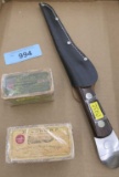 Case Carving knife & Vintage Rim Fire Ammo