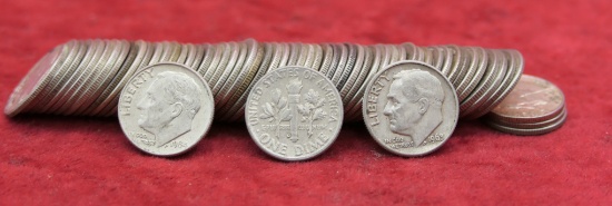 Roll of 60 Silver Roosevelt Dimes
