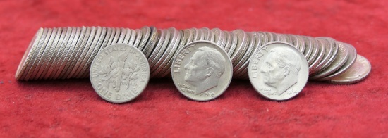 Roll of 60 Silver Roosevelt Dimes