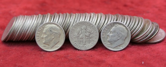 Roll of 60 Silver Roosevelt Dimes