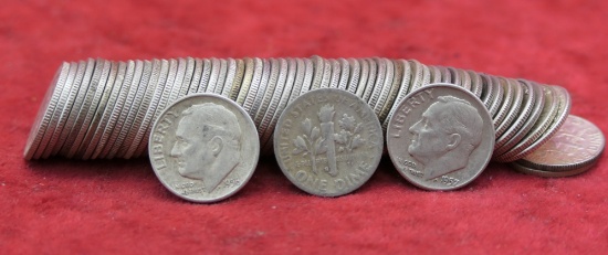 Roll of 60 Silver Roosevelt Dimes