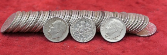 Roll of 60 Silver Roosevelt Dimes