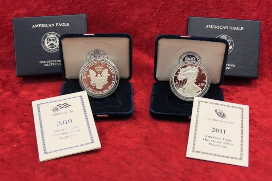 2010 & 2011 1 oz Silver Proofs Coins
