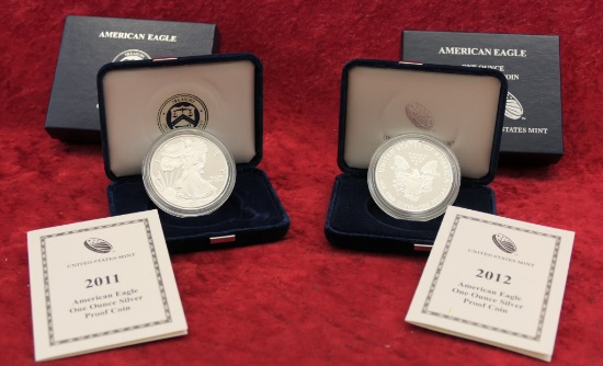 2011 & 2012 Silver 1 oz Proof Coins