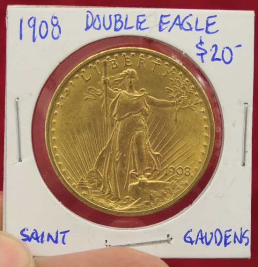 1908 St Gaudens $20 Gold Piece