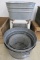 Galvanized Wash Stand & 3 Galvanized Wash Tubs