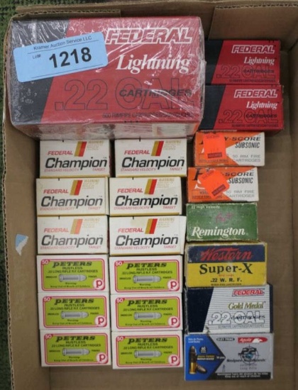 approx. 1,500 rds Peters, Federal & other 22 ammo