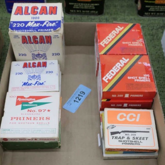large lot of approx. 1,700 mixed shot shell primer