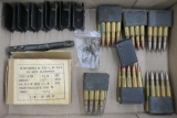 box lot of assorted M1 Garand ammo & misc