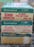 40 rds 6mm REM factory ammo & 20 rds brass