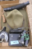 vintage Shooting Hat, Goggles & Binoculars