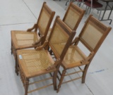 4 Caned Bottom Dining Chairs
