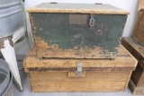 2 Old Wooden Tool Chests