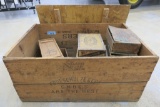 Wooden Shoe Crate & Old Cigar Boxes