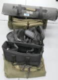 lot assorted shooting bags, mats & Surplus items