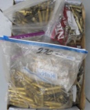 large flat of assorted Rifle Reloading Brass