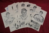 14 Marshall Merrell pencil sketches of Mil. Braves