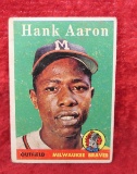 Hank Aaron Baseball card in fair condition