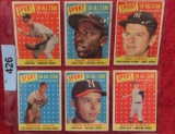 lot of 6 1958 All Star Baseball