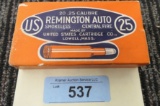 sealed box of US Cartridge Co 25 REM ammo