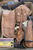 large box of Gun Leather, Holsters, etc