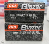 100 rds of Blazer 9mm Luger ammo