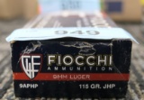 50 rds of Fiocchi 9mm Luger ammo