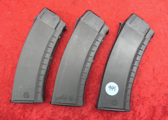 3 Bulgarian 10 black slab sided 5.45 AK magazines