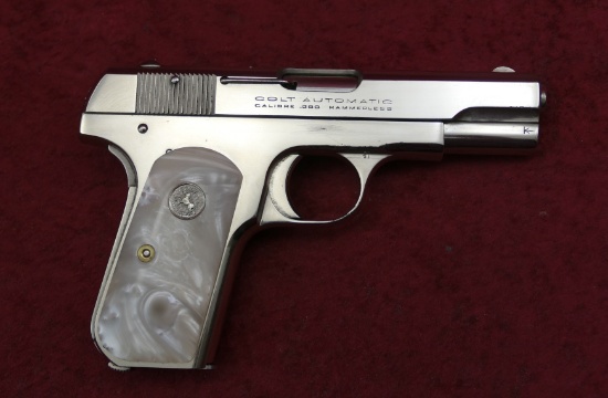 Nickel 380 cal Colt Model 1908 Pocket Pistol