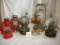 Barn Lantern W/o Glass; 2 Kerosene Wall Lamps W/fixtures; And Others/
