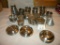 30 Piece Stainless=cups, Saucers, Bowl Covers, Etc.; Antique Aluminum Serve