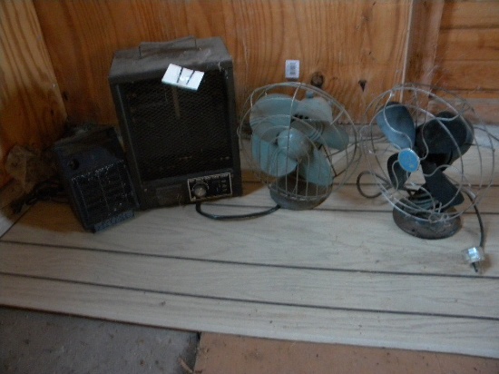 Pair Of Electric Room Heaters; Pair Of Room Fans.