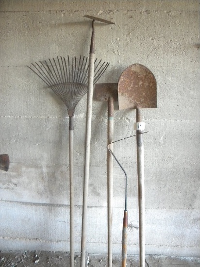 Yard Tools= Shovel; Hoe; Spade; Rake; Branch Cutter.