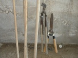Yard Tools= Branch Saw; Two Shovels; Hand Scythes; Brush Scythe.