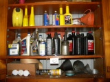 Three Shelves Of Lubricants, Anti Freeze; Fuel Treatment; Funnels; Grease;