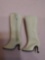 Pair Of Offwhite - Beige High Heel Boots Zip Up Fits Ellowyne Wilde Tonner Dolls 5-5.5cm!
