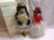 Boxed Porclain Indian Doll With Baby In Papoose & Vintage Muscial Hawaiin Dancer