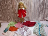 Vintage Blond Hair Blue Sleep Eyed Original Chatty Cathy W/ Great Tagged Lot Of Clothes!