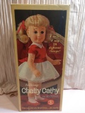 Vintage Chatty Cathy Brunette/blue Eyes With Original Box & Lot Of Clothes!!!