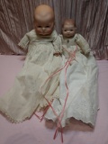 Pair Of Vintage Baby By Lo Porcelain & Cloth Dolls, One Armand Marsaille Germany Both In Christianin