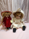 Pair Of Darling Displayed Only Limited Edition Duck House Heirloom Porcelain Dolls