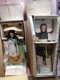 Vintage Pair Brand New Never Removed From Box Franklin Heirloom Scarlett O'hara & Ashley Wilkes From