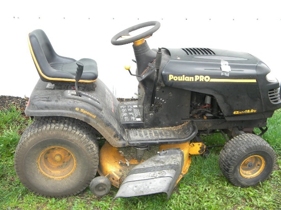 Pouland Pro Lawn Mower, 42" Deck; 18 Hp. Runs