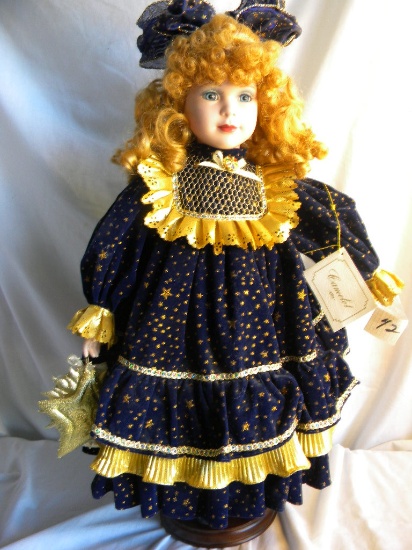 Camelot Handcrafted Doll, :Celeste", W/Stand, 24"H.