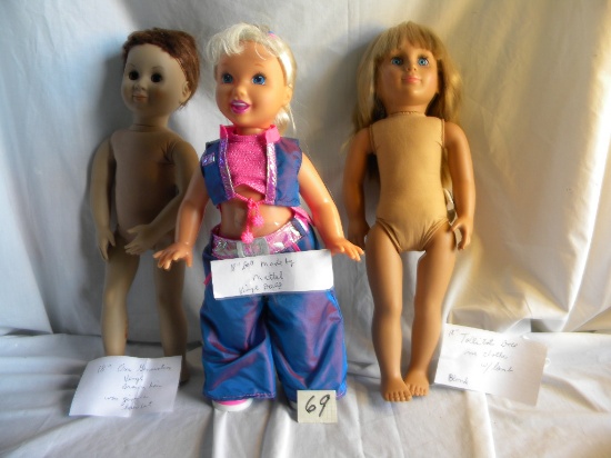 Mattel Vinyl, 18"H, Girl, Fixed Eye; Talli Tot w/Lamb, 18"H; Our Generation