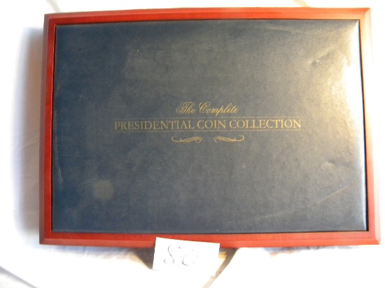 Walnut coin display case Presidential Dollar Collection, Walnut, 2"h X 12"d X 17"w, By Franklin Mint